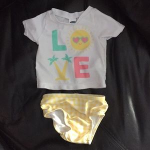 2 piece bathing suit 0-3 months